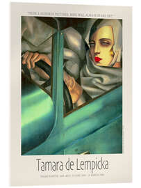 Stampa su vetro acrilico Autoportrait, Quote, 1929 - Tamara de Lempicka