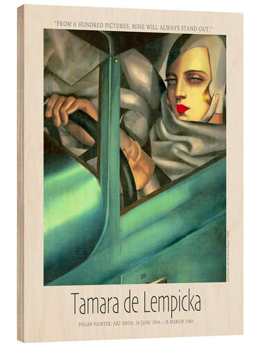 Wood print Autoportrait, Quote, 1929