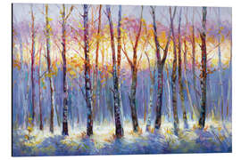 Alubild Sonnenaufgang über dem Birkenwald - Leon Devenice