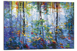 Aluminium print Impressionistic Reflection of Autumn Trees on Water - Leon Devenice