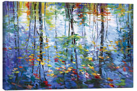 Canvas print Impressionistic Reflection of Autumn Trees on Water - Leon Devenice