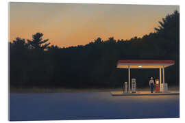 Tableau en verre acrylique Twilight at the Gas Station