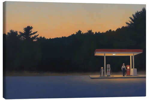 Canvas print Twilight at the Gas Station