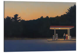 Magnettafel Dämmerung an der Tankstelle