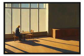 Gerahmter Kunstdruck Sonnenlicht in einer Cafeteria