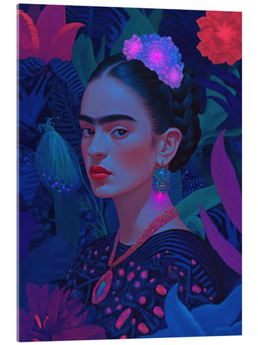 Acrylic print Frida Kahlo in Blue