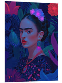 Foam board print Frida Kahlo in Blue