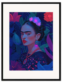 Kehystetty taidepainatus Frida Kahlo in Blue