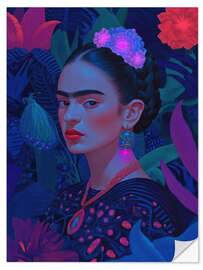 Wall sticker Frida Kahlo in Blue