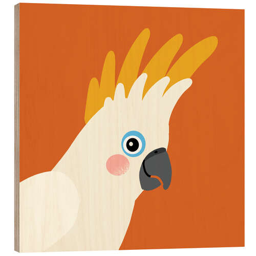 Wood print Funny Cockatoo