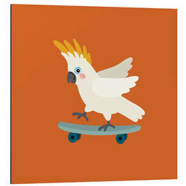 Cuadro de aluminio Cockatoo with skateboard - Julia Reyelt