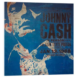 Akryylilasitaulu Johnny Cash, 1968 - Paul Lovering