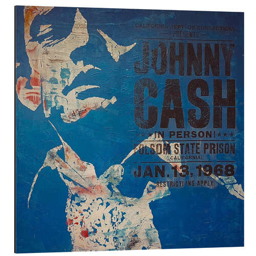 Aluminium print Johnny Cash, 1968