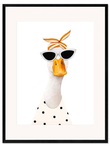 Impression artistique encadrée Fashionable duck