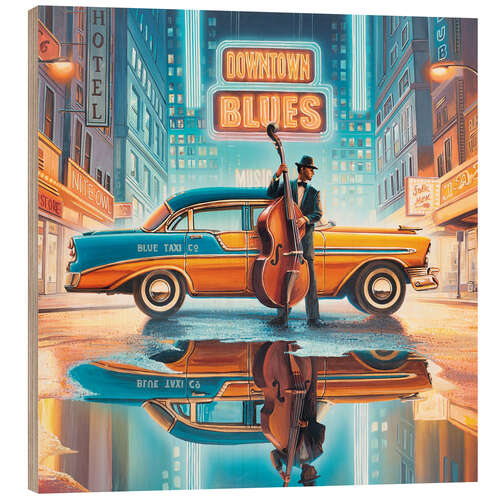 Cuadro de madera Downtown Blues I