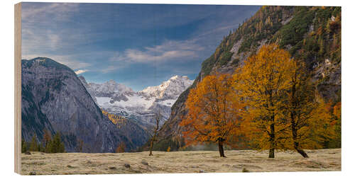 Wood print Rißtal in autumn, Austria