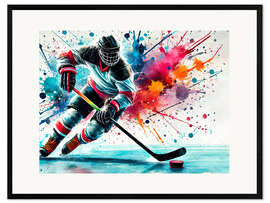 Impression artistique encadrée Ice hockey player I - nobelart