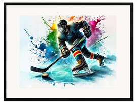 Impression artistique encadrée Ice hockey player II
