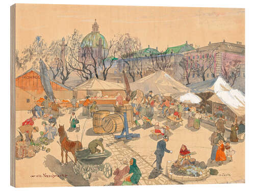 Holzbild Der alte Naschmarkt, Wien