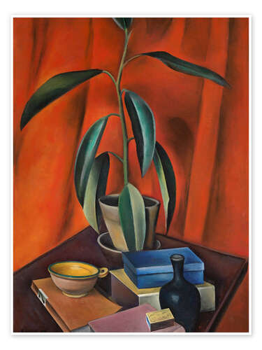 Poster Still life with rubber tree, 1921