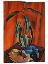 Wood print Still life with rubber tree, 1921 - Alexander Kanoldt