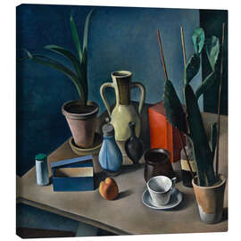 Canvas print Large Still Life with Jugs and Red Tea Caddy - Alexander Kanoldt