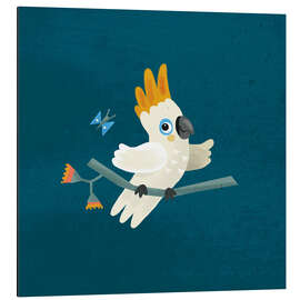 Magnettafel Niedlicher Kakadu und Schmetterling