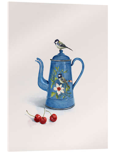 Akryylilasitaulu Blue kettle with birds