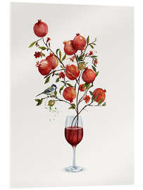 Quadro em acrílico Pomegranate in a Glass of Wine - CatsAndDotz