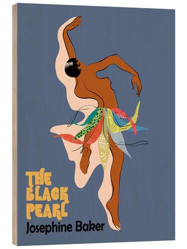Tableau en bois The Black Pearl - Josephine Baker