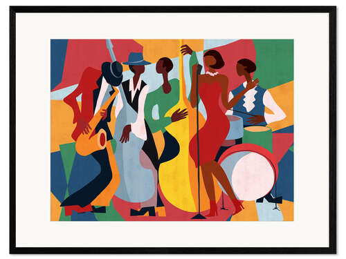 Impression artistique encadrée Jazz Band