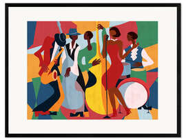 Framed art print Jazz Band - CatsAndDotz