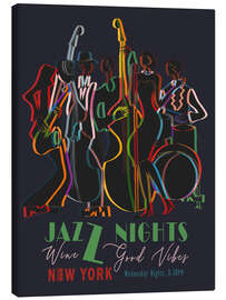 Canvas-taulu Jazz Nights - CatsAndDotz
