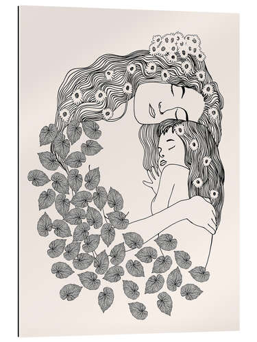 Cuadro de plexi-alu Klimt, Mother and Daughter