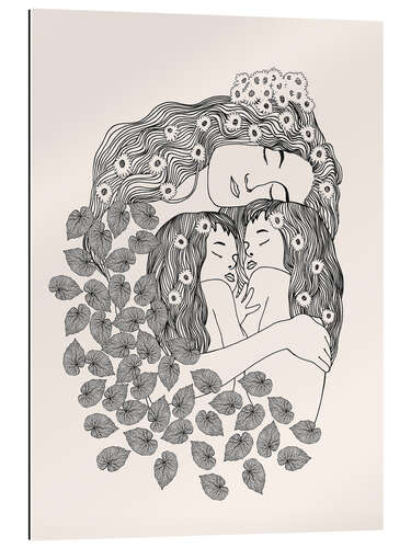 Cuadro de plexi-alu Klimt, Mother and daughters