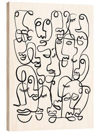 Wood print Collective Portraits - CatsAndDotz