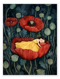 Wall print Poppyfield Dreaming - Annika Persson