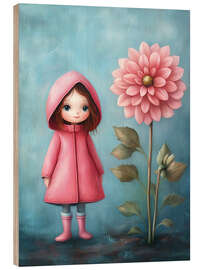 Holzbild Das Dahlienmädchen - Annika Persson