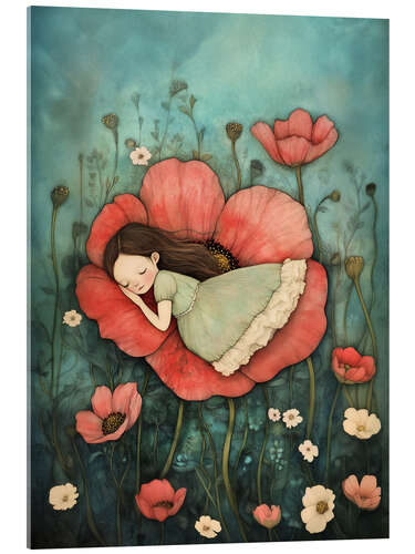 Akrylbilde Sleeping in the Poppy