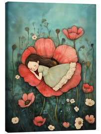 Leinwandbild Schlafen im Mohn - Annika Persson
