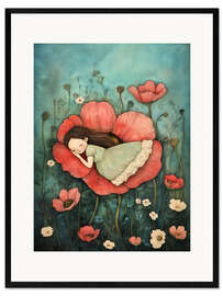 Gerahmter Kunstdruck Schlafen im Mohn