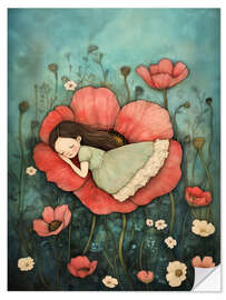 Wandsticker Schlafen im Mohn