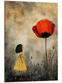 Quadro em alumínio The Girl and the Poppy - Annika Persson