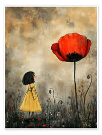 Wall print The Girl and the Poppy - Annika Persson