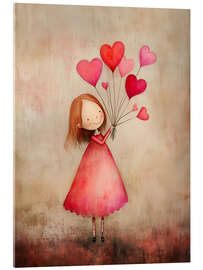 Tableau en verre acrylique Red Heart - Annika Persson