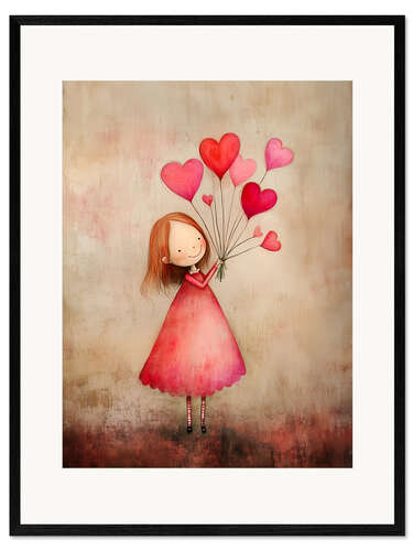 Plakat artystyczny premium w ramie Red Heart