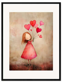 Plakat artystyczny premium w ramie Red Heart