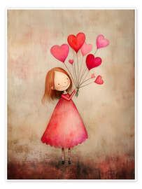 Wall print Red Heart - Annika Persson