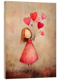 Wood print Red Heart - Annika Persson