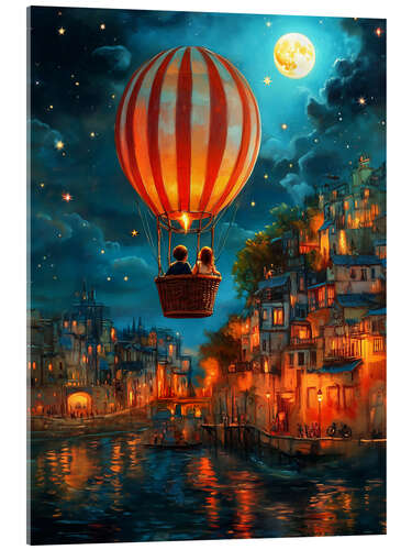 Acrylic print Balloon Over Midnight